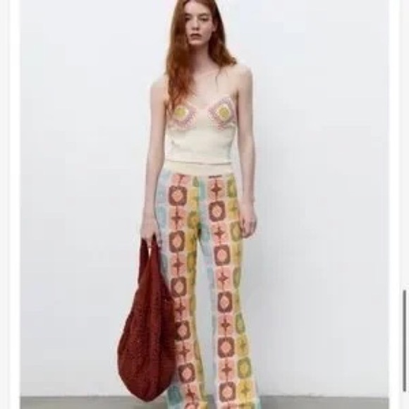 Zara women’s contrasting crochet tank top - Picture 2 of 9